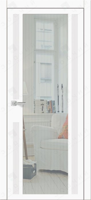 Дверь межкомнатная ЗОДЧИЙ МИРА 1 ПО Шагрень молочная