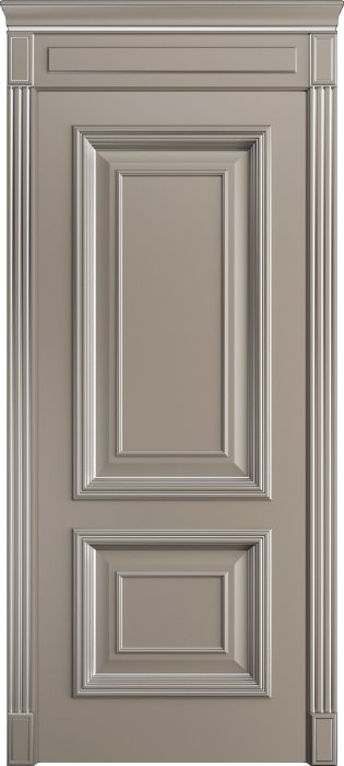 Дверь межкомнатная Порта Алекс КЛАССИКА 10 Латте патина серебро эмаль