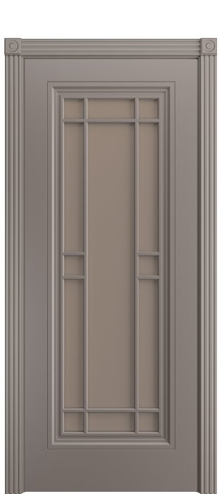 Дверь межкомнатная Порта Алекс Премиум 5 Темно-серая эмаль, стекло сатин бронза