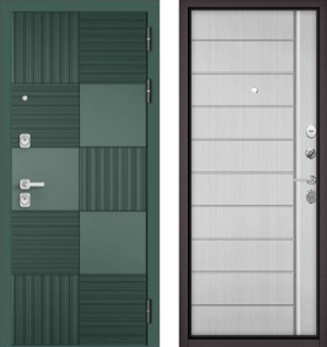 Входная дверь МАСТИНО CITY PRIME 173 Авокадо / AV-136 Белый ларче