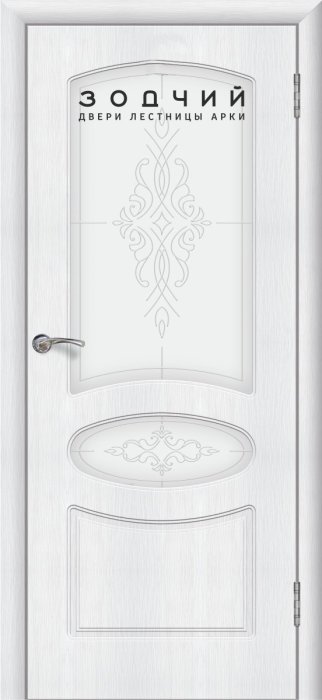 Дверь межкомнатная ЗОДЧИЙ КАРОЛИНА ПГ Шагрень белая