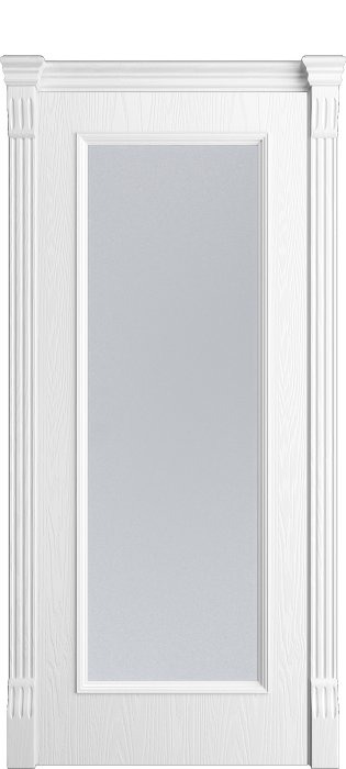 Дверь межкомнатная Порта Алекс КЛАССИКА 9 Белоснежный шпон, стекло сатин светлый