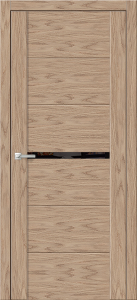 Дверь межкомнатная ЗОДЧИЙ МИКС ПО Софт орех американский вставка Триплекс черный