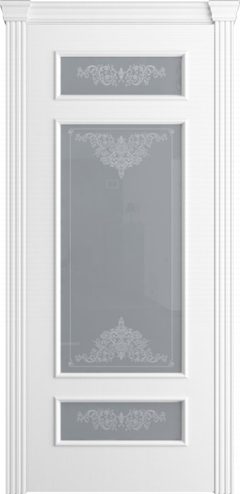 Дверь межкомнатная Порта Алекс Модерн4 Белоснежная эмаль, стекло ажур светлое