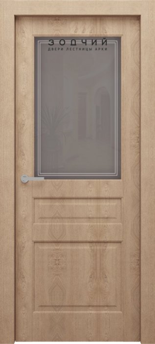 Дверь межкомнатная ЗОДЧИЙ ЭЛЕГАНТЕ 2 ПО Каштан янтарный стекло мателюкс светлое