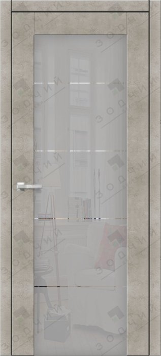Дверь межкомнатная ЗОДЧИЙ ИТАЛЬЯНО 5 ПВХ ПО Бежевый бетон