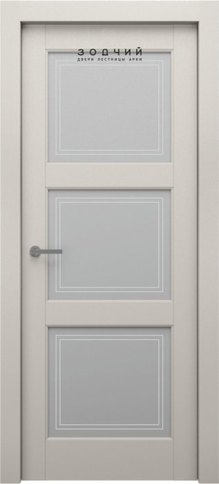 Дверь межкомнатная ЗОДЧИЙ ЭЛЕГАНТЕ 3 ПО Шагрень айриш стекло мателюкс светлое