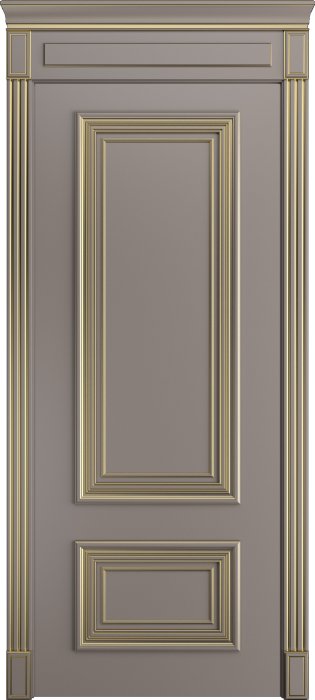 Дверь межкомнатная Порта Алекс КЛАССИКА 11 Темно-серая патина золото эмаль