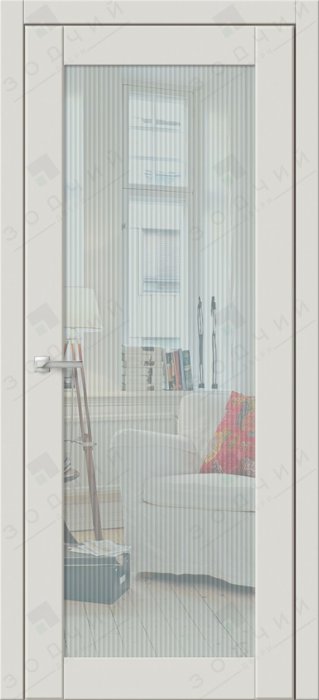 Дверь межкомнатная ЗОДЧИЙ КАНТРИ 1 ПО Шагрень молочная