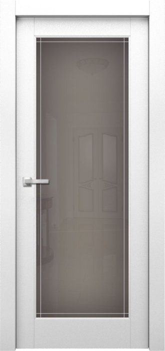 Дверь межкомнатная ЗОДЧИЙ ЭЛЕГАНТЕ 11 ПО Шагрень белая стекло мателюкс светлое