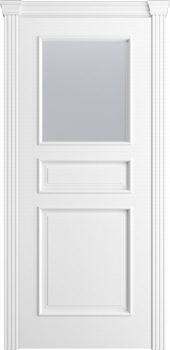 Дверь межкомнатная Порта Алекс Модерн3 Белоснежная эмаль, стекло сатин светлый