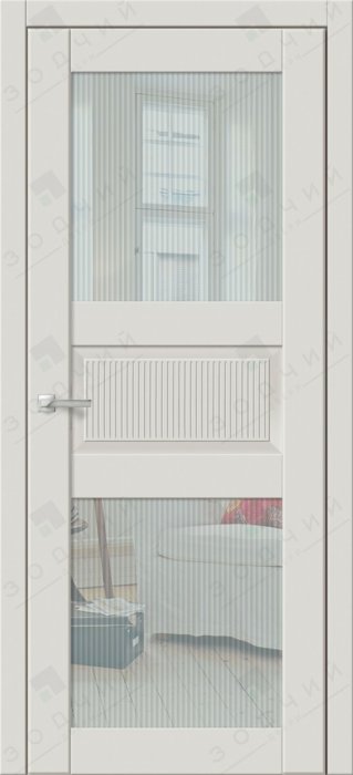 Дверь межкомнатная ЗОДЧИЙ КАНТРИ 33 ПО Шагрень молочная