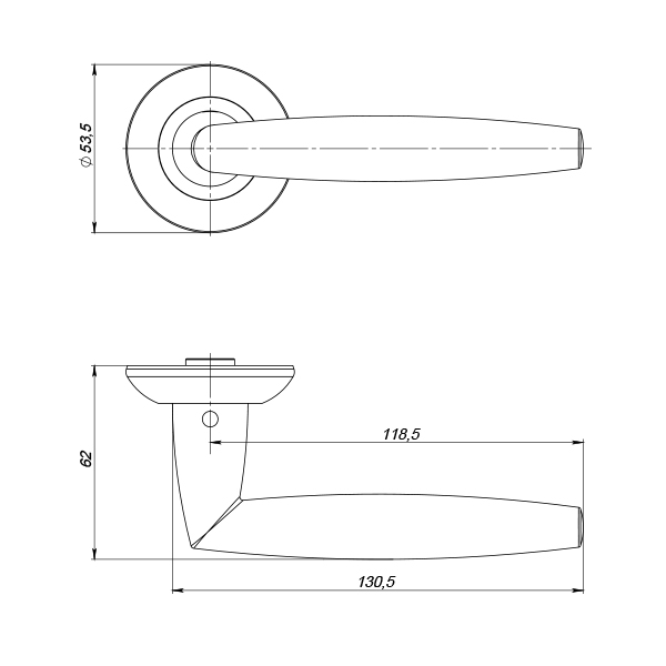 Ручка Punto (Пунто) раздельная R.ZR54.SUPREME (SUPREME ZR) ABG-6 зеленая бронза 