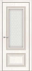 Дверь межкомнатная ЗОДЧИЙ НИЦЦА 5 ПО Сандал белый стекло светлое матированное