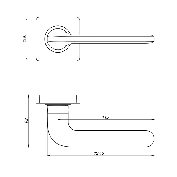 Ручка Punto (Пунто) раздельная K.ZQ51.DROID (DROID ZQ) BL-24 черный 