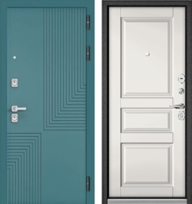 Входная дверь МАСТИНО CITY PRIME 195 Верде / D-2 Белый софт