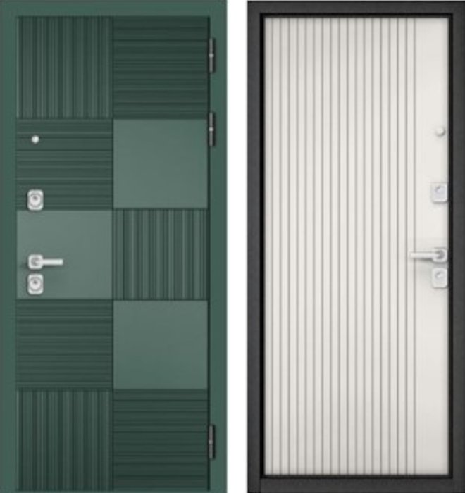 Входная дверь МАСТИНО CITY PRIME 173 Авокадо / AV-161 Белый матовый Белый софт