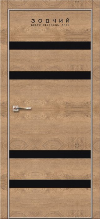 Дверь межкомнатная ЗОДЧИЙ МЕГАПОЛИС Г4 Широкие ПО Каштан янтарный вставки Лакобель черная