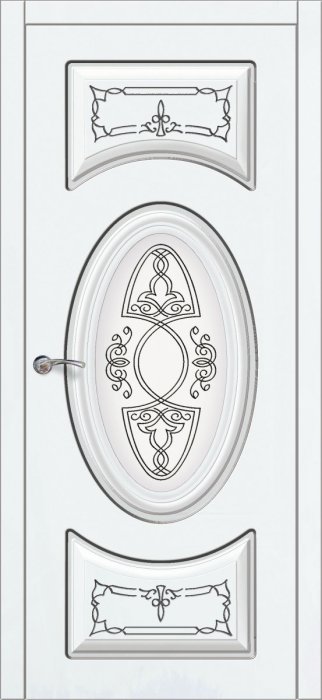 Дверь межкомнатная ЗОДЧИЙ ГАРМОНИЯ ПАТИНА ПГ Шагрень белая