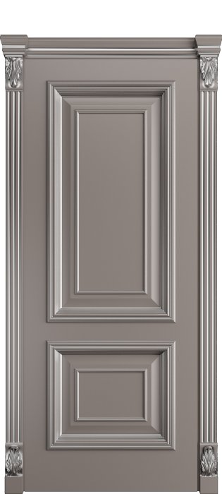 Дверь межкомнатная Порта Алекс КЛАССИКА 10 Темно-серая патина серебро эмаль