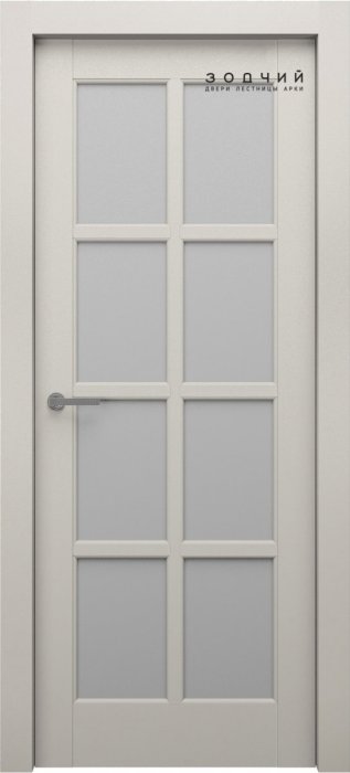 Дверь межкомнатная ЗОДЧИЙ ЭЛЕГАНТЕ 4 ПО Шагрень айриш стекло мателюкс светлое