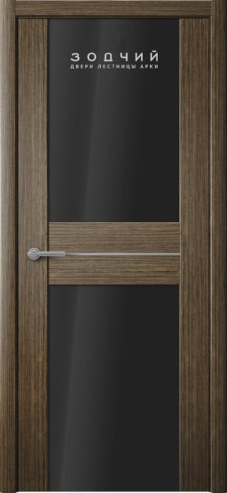 Дверь межкомнатная ЗОДЧИЙ НЕКСТ 2 ПО Марроне стекло триплекс черный