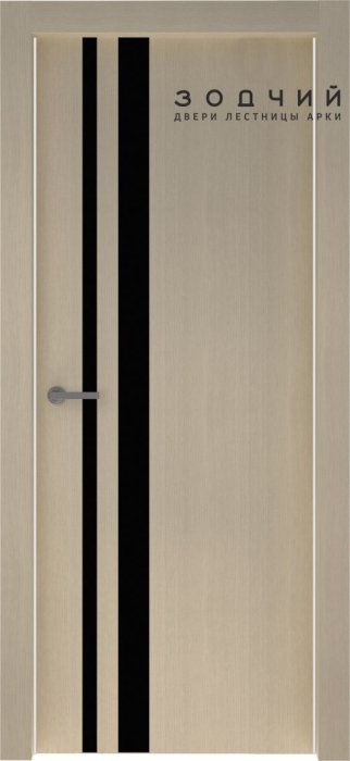 Дверь межкомнатная ЗОДЧИЙ МЕГАПОЛИС СВ3 ПО Палисандр светлый вставка Лакобель черная
