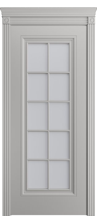 Дверь межкомнатная Порта Алекс Премиум 4 Грей эмаль, стекло сатин светлый