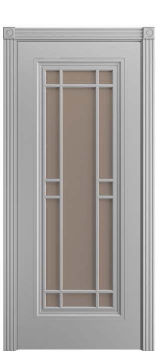 Дверь межкомнатная Порта Алекс Премиум 5 Светло-серая эмаль, стекло сатин бронза