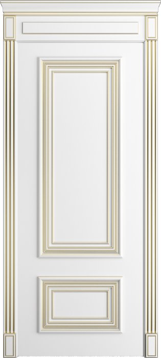 Дверь межкомнатная Порта Алекс КЛАССИКА 11 Белоснежная патина золото эмаль