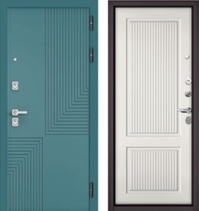 Входная дверь МАСТИНО CITY PRIME 195 Верде / 198 Белый софт