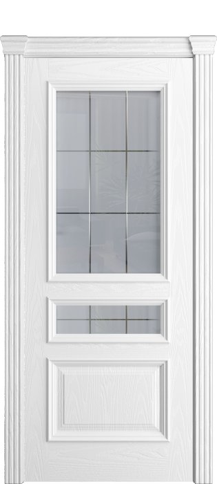 Дверь межкомнатная Порта Алекс КЛАССИКА 5 Белоснежный шпон, стекло премиум
