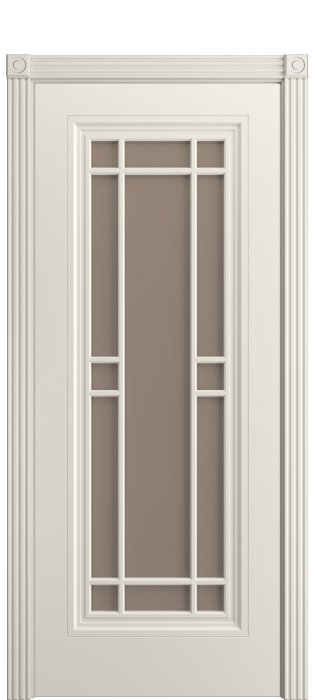 Дверь межкомнатная Порта Алекс Премиум 5 Бежевая эмаль, стекло сатин бронза