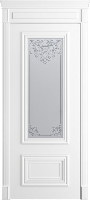 Дверь межкомнатная Порта Алекс КЛАССИКА 11 Белоснежная эмаль, стекло Александрия