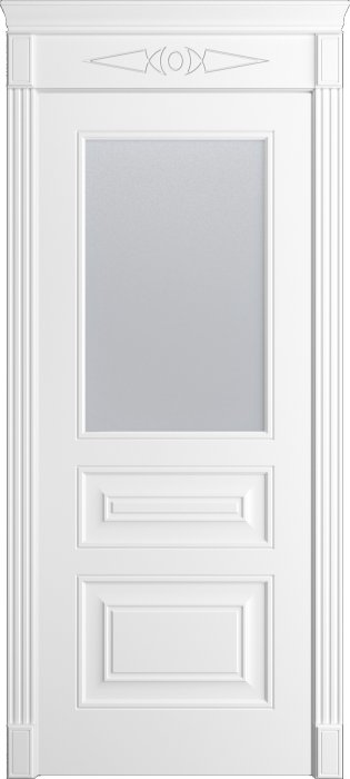 Дверь межкомнатная Порта Алекс Нео 12 Белоснежная эмаль, стекло сатин светлый