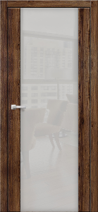 Дверь межкомнатная ЗОДЧИЙ СТИЛЬ 1 ПО Марроне вставка триплекс белый