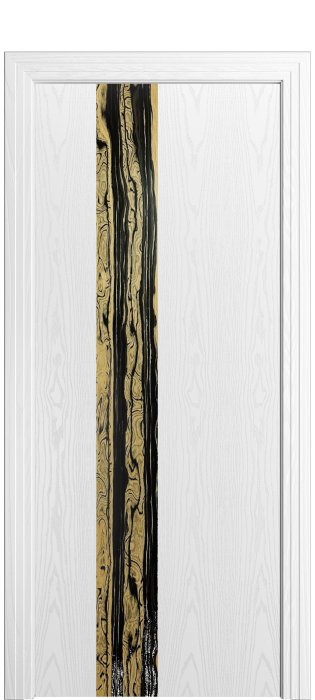 Дверь межкомнатная Порта Алекс КАНТРИ 3  Белоснежный шпон вставка эспрессо шпон