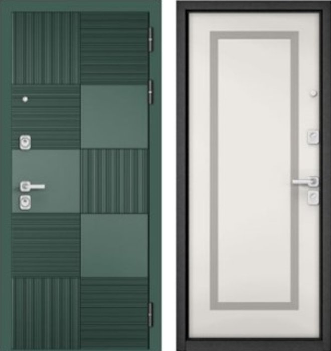 Входная дверь МАСТИНО CITY PRIME 173 Авокадо / AV-189 Белый матовый
