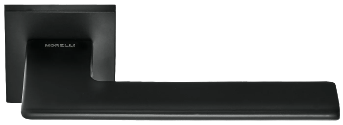 Ручка дверная PLATEAU MH-51-S6 BL на квадратной накладке, цвет черный, ЦАМ Light