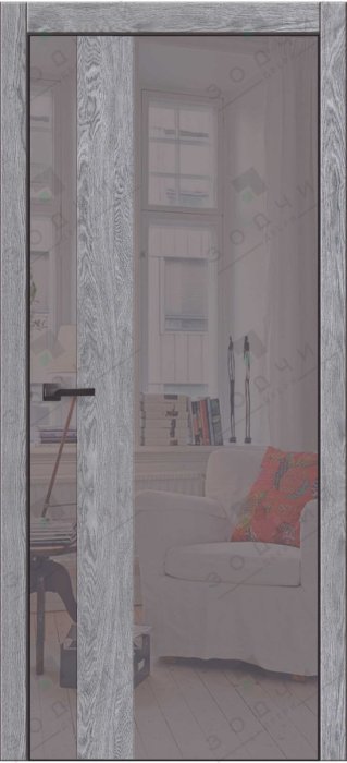 Дверь межкомнатная ЗОДЧИЙ МЕГАПОЛИС В2 ПЗ Астана грей вставка зеркальная