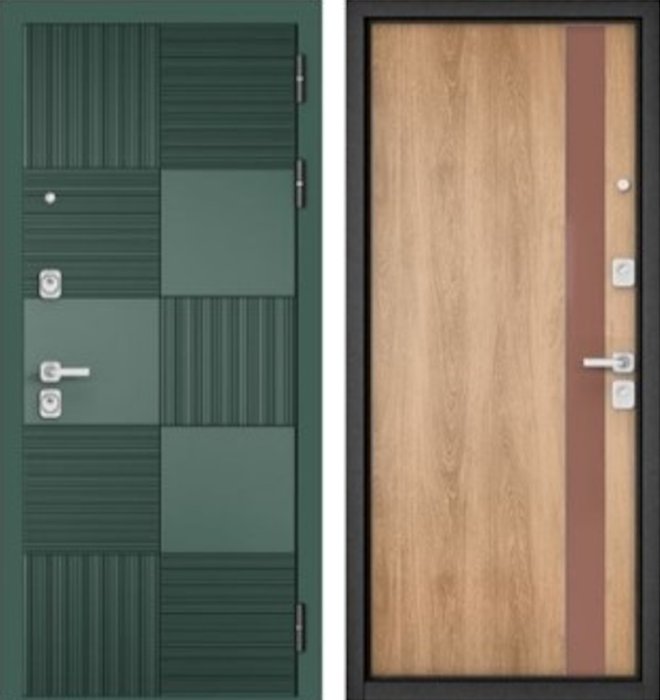 Входная дверь МАСТИНО CITY PRIME 173 Авокадо / AV-Si-3 Дуб шале натуральный + Matelac Silver Bronze