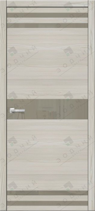 Дверь межкомнатная ЗОДЧИЙ МЕГАПОЛИС Г5 ПЗ Сандал белый вставка зеркальная