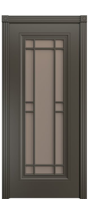 Дверь межкомнатная Порта Алекс Премиум 5 Гриджио эмаль, стекло сатин бронза