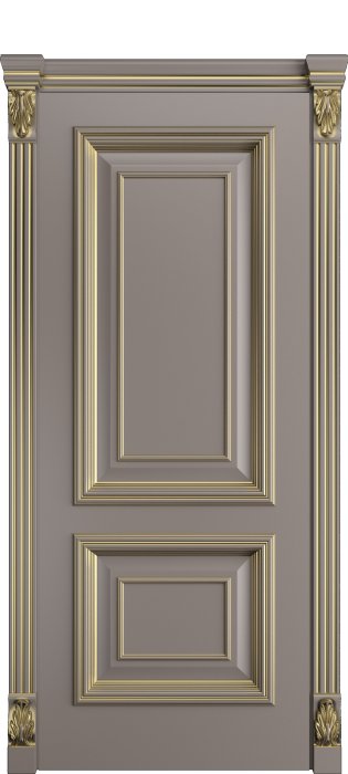 Дверь межкомнатная Порта Алекс КЛАССИКА 10  Темно-серая патина золото эмаль