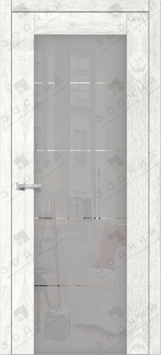 Дверь межкомнатная ЗОДЧИЙ ИТАЛЬЯНО 5 ПВХ ПО Бьянка белая