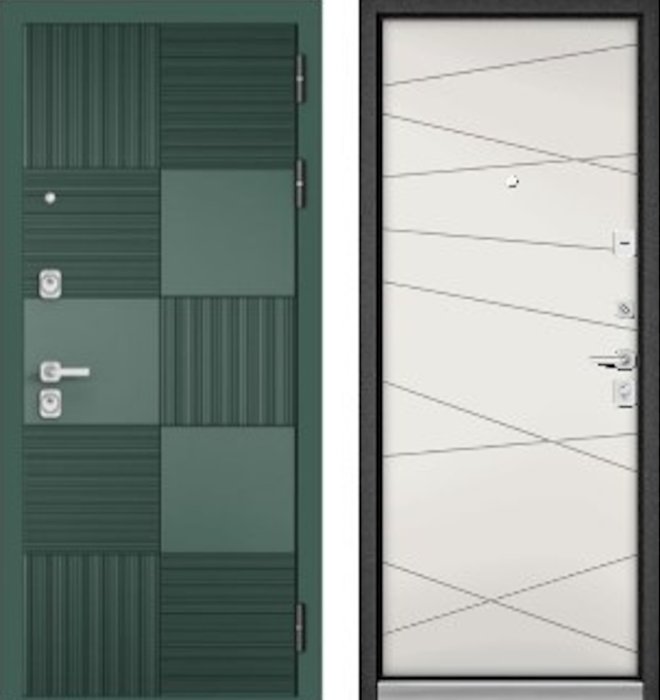 Входная дверь МАСТИНО CITY PRIME 173 Авокадо / AV-AV-130 Белый софт