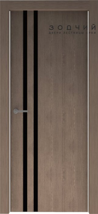 Дверь межкомнатная ЗОДЧИЙ МЕГАПОЛИС СВ2 ПО Марроне вставка Лакобель черная