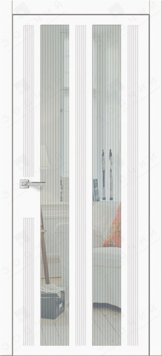 Дверь межкомнатная ЗОДЧИЙ МИРА 3 ПО Шагрень молочная