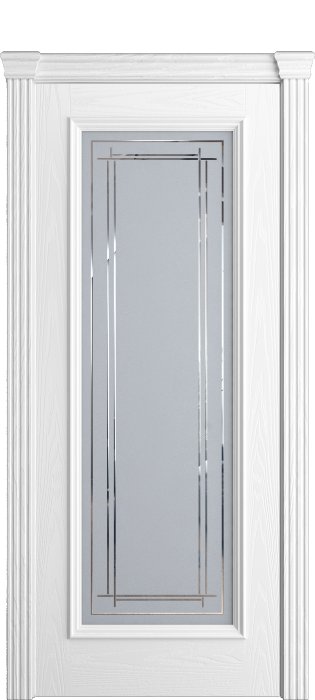 Дверь межкомнатная Порта Алекс КЛАССИКА 3 Белоснежный шпон, стекло вектор