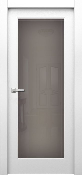 Дверь межкомнатная ЗОДЧИЙ ЭЛЕГАНТЕ ТВИН 11 ПО Шагрень белая стекло мателюкс светлое